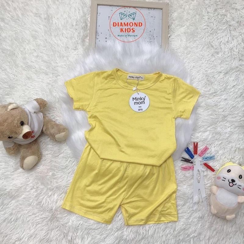 Đồ Bộ Bé Trai Bé Gái Tay cộc Minky Mom, Quần áo trẻ em vải Thun Lạnh mềm mịn thoáng mát an toàn cho bé NN15