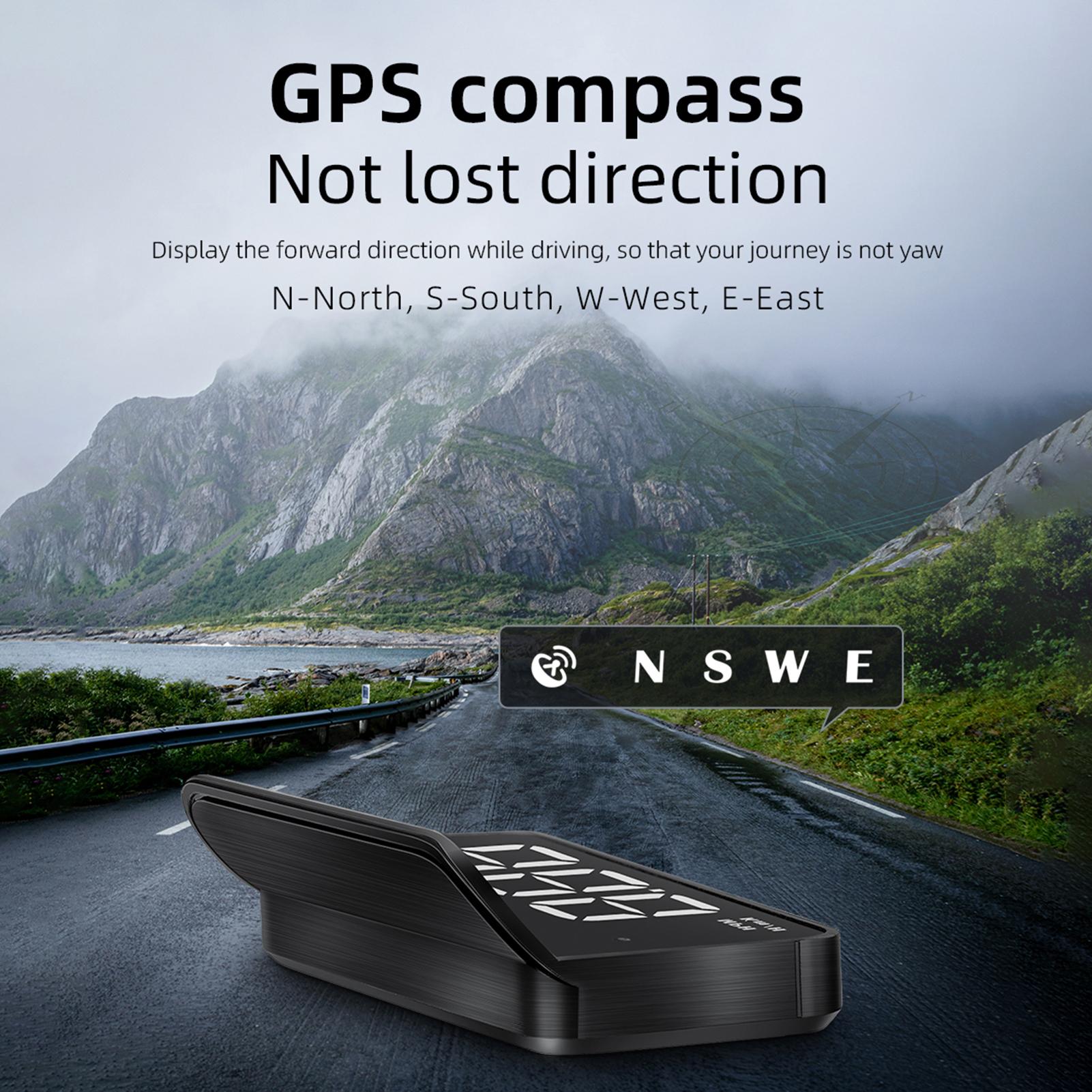 Car HUD 3.5 inch Head-up Display Windshield Projector Digital Vehicle Speedometer GPS Model Fatigue Driving Alarm