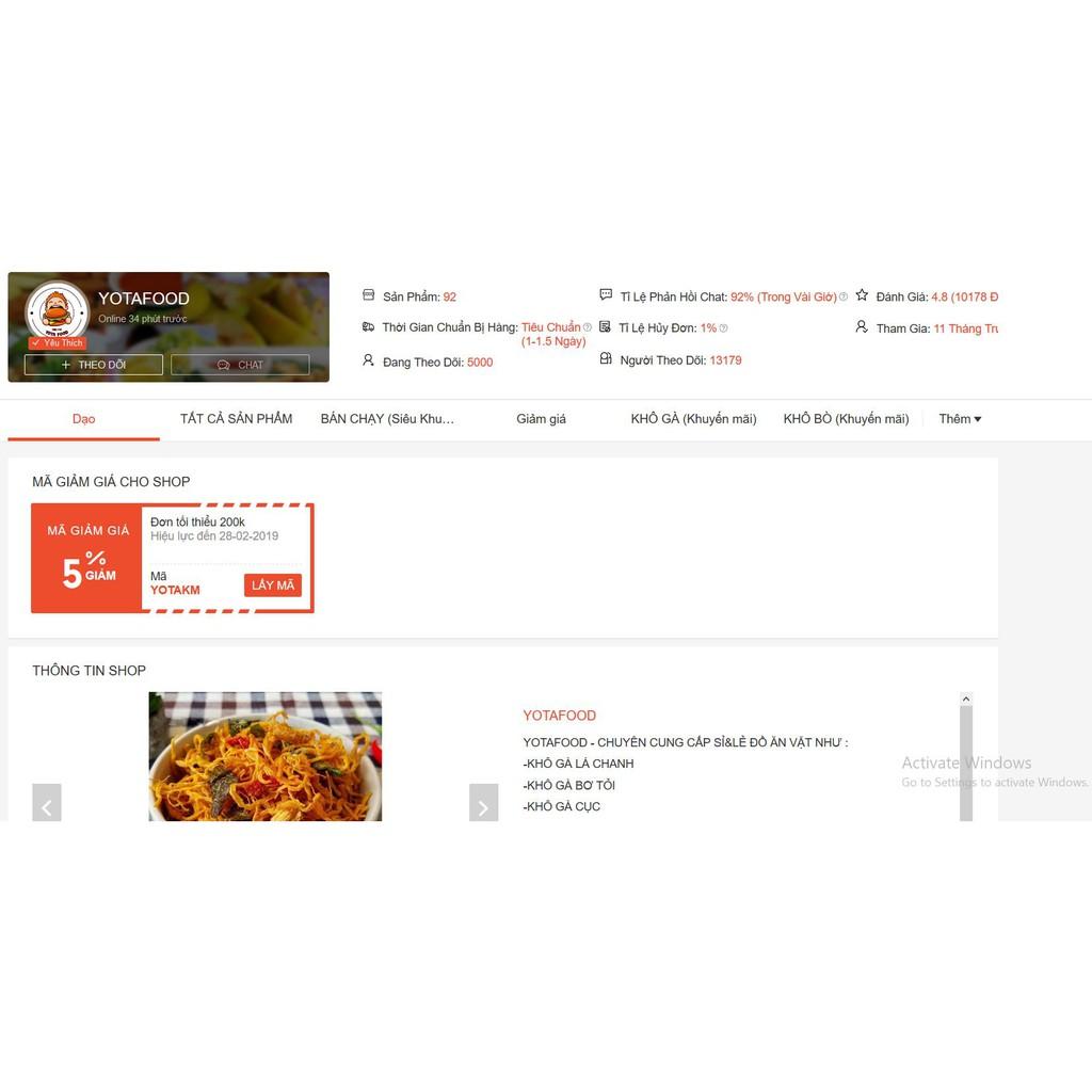 500G KHÔ GÀ LÁ CHANH + 500 KHÔ GÀ BƠ TỎI