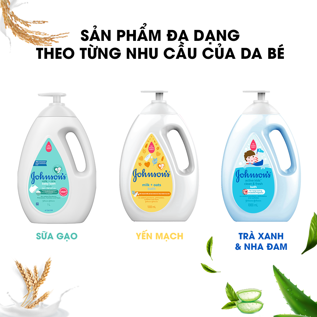 Sữa tắm Johnson's Baby chứa sữa và yến mạch (1000ml)