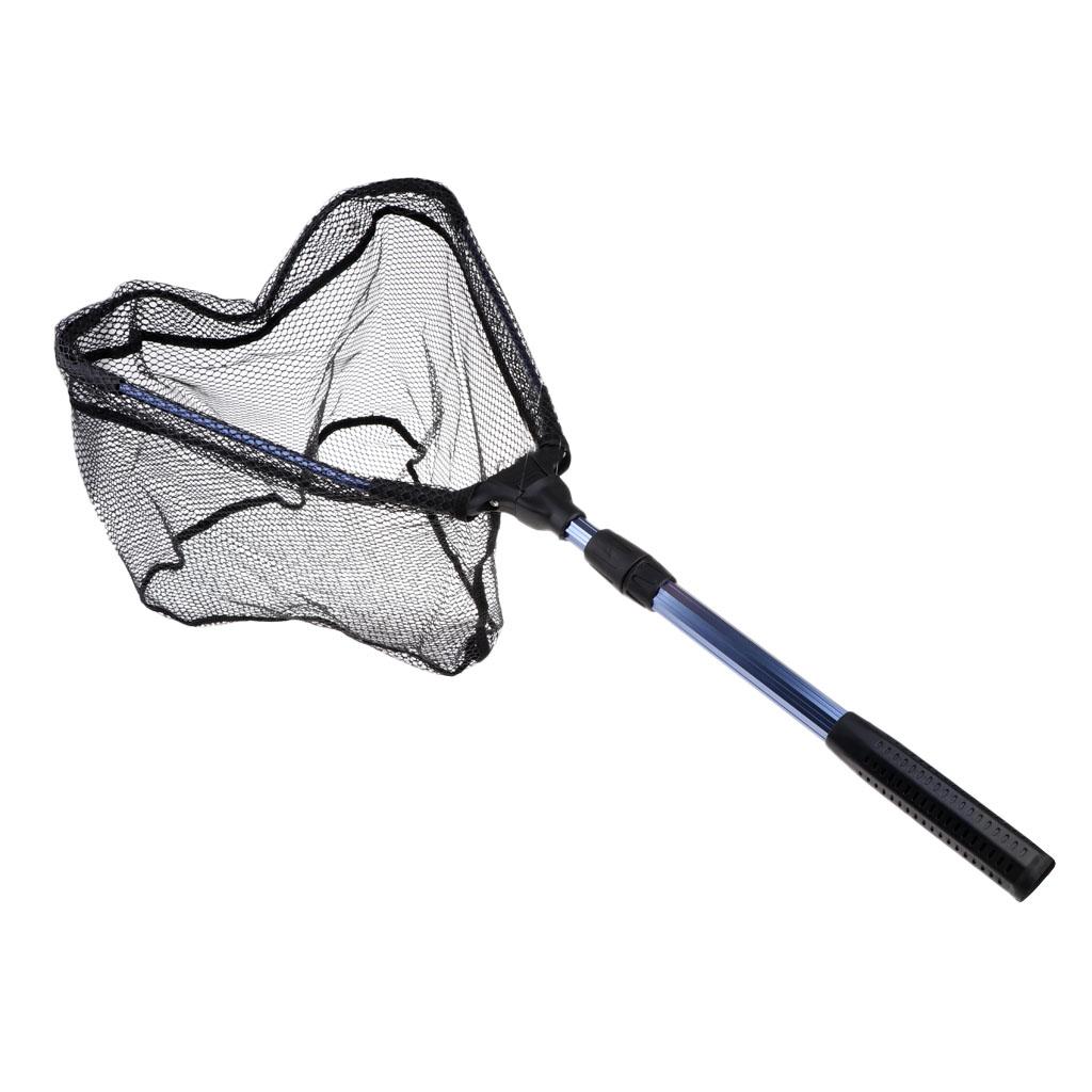 Trilateral Fishing Landing Net Brail Telescopic Handle Foldable Fishing Net