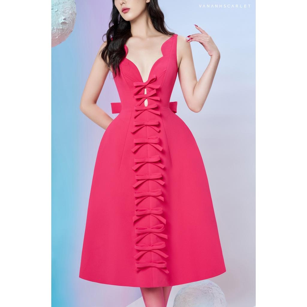 Đầm nữ VANANHSCARLET nơ ngực dáng dài V094S22