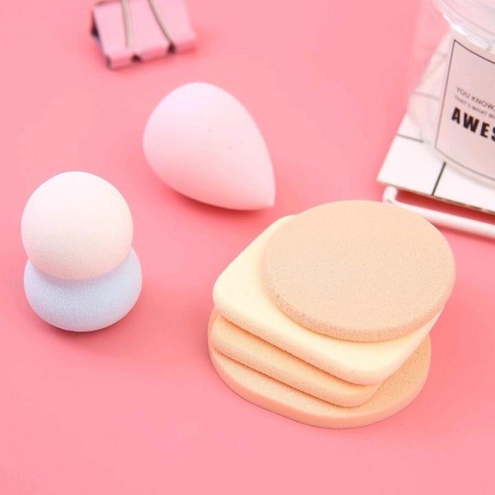 Bộ Set 6 Bông Mút Trang Điểm cao su tự nhiên Keli Sponge Makeup