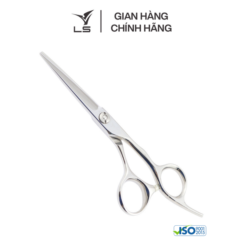 Kéo cắt tóc LS lưỡi thẳng quai offset vênh đỡ ngón cố định CB13/5.5