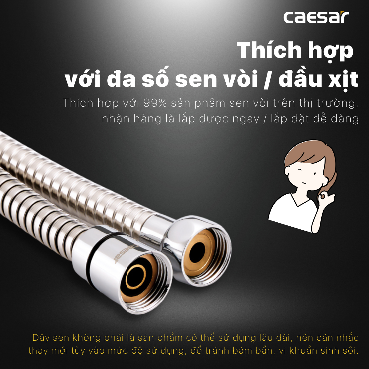 Dây xịt vệ sinh phòng tắm 1.2M