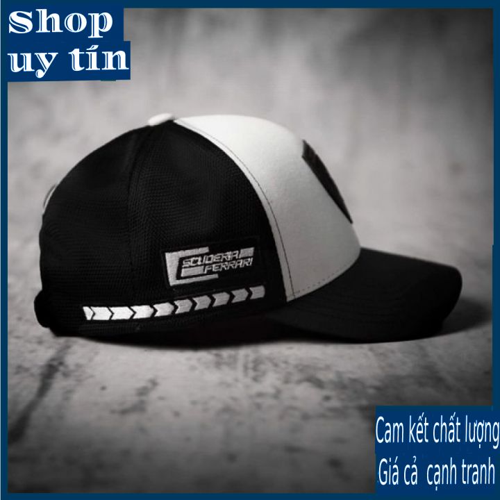 [ Miễn ship / giảm giá ] MŨ NÓN LƯỠI TRAI NAM NỮ NGỰA ĐEN CAO CẤP - trắng đen