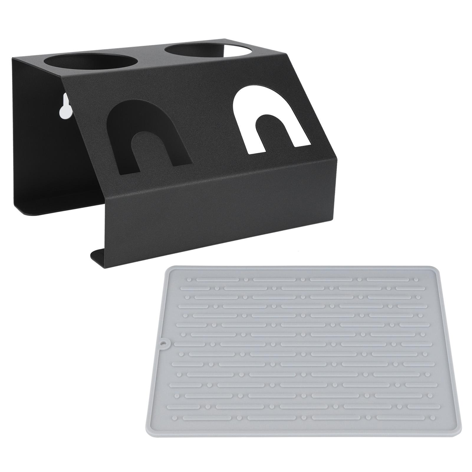 Nhà Bếp Phòng Ăn Dual Lỗ Thoát Nước Giá Soda Bình Món Ăn Điện Giá Đỡ Với Miếng Lót Cho Sodastream Phụ Kiện