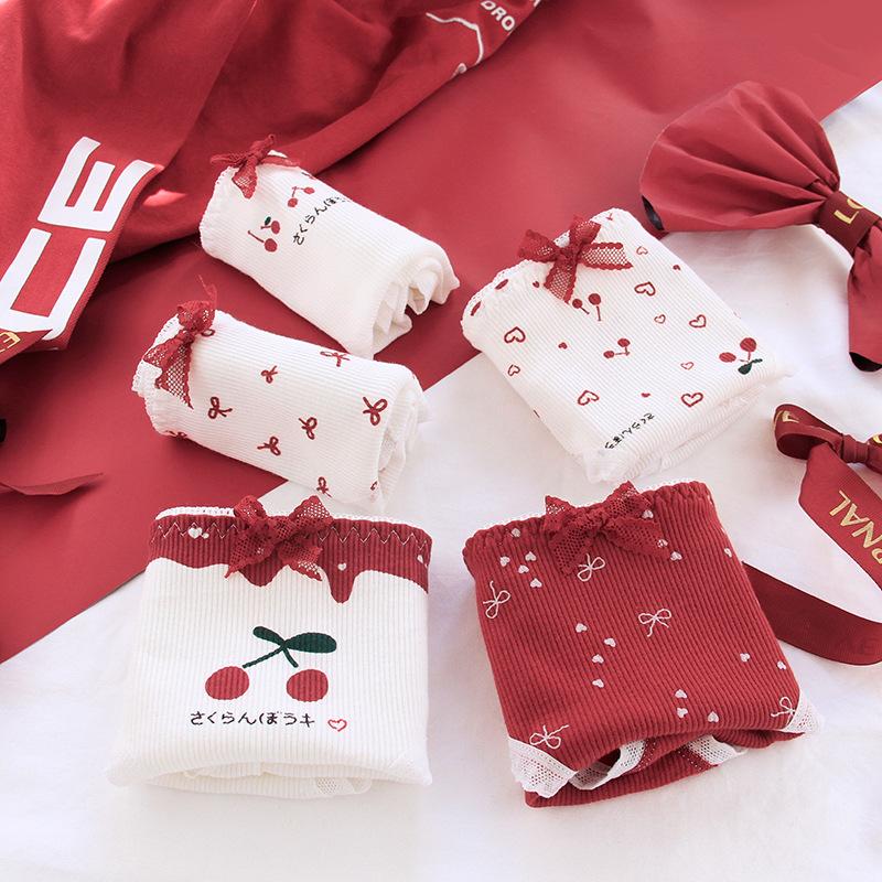 Quần Lót Nữ Cotton Kháng Khuẩn Thời Trang Cherry Đôi Ngang Eo Hàng Loại Đẹp.