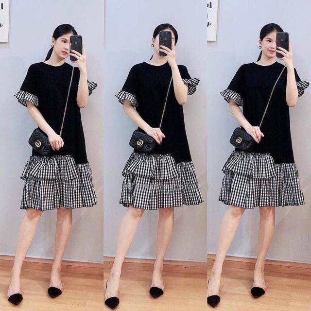 VÁY BẦU THỜI TRANG đầm bầu dáng suông đuôi cá
