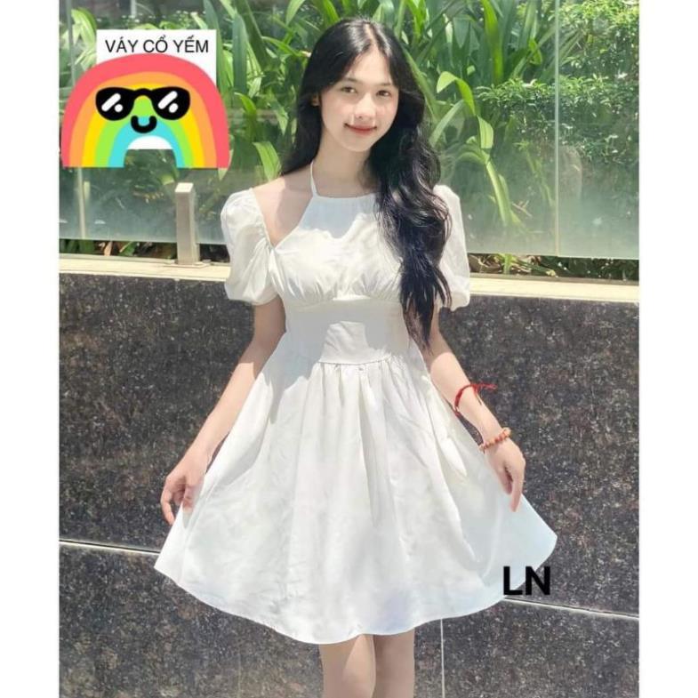 Mẫu mới hot 2023 RẺ VÔ ĐỊCH Váy Tiểu Thư Trắng Trễ Vai - Đầm Xòe babydoll Mặc Nhiều Kiểu Hot