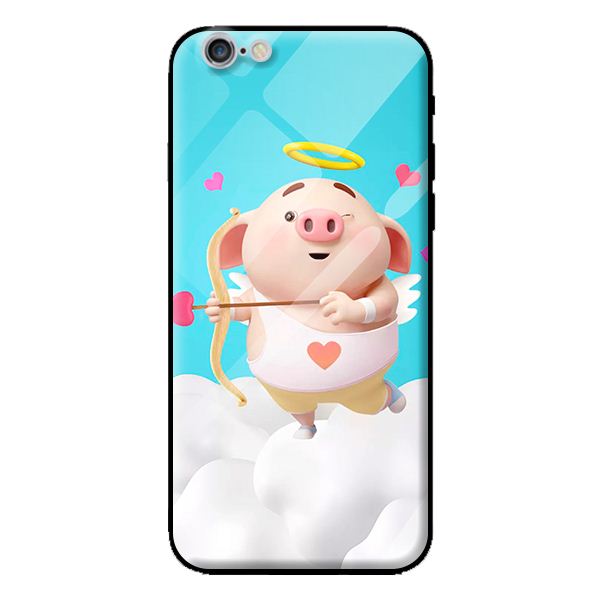 Ốp kính cho Iphone 6s Plus mẫu LOVE HEO 2 - Hàng chính hãng