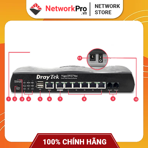 Router Draytek 2927 Chính Hãng - Chịu tải lên đến +150 user.