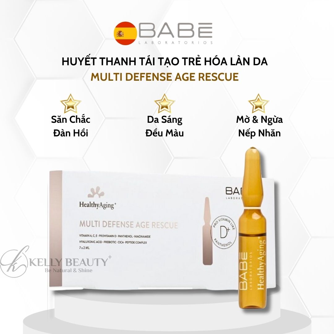 Huyết Thanh Tái Tạo Trẻ Hóa Da BABE HealthyAging Multi Defense Age Rescue Ampoules | Kelly Beauty