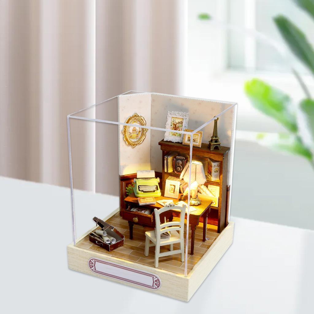 2pcs Creative Miniature Dollhouse Furniture Kits Cottage Dream House