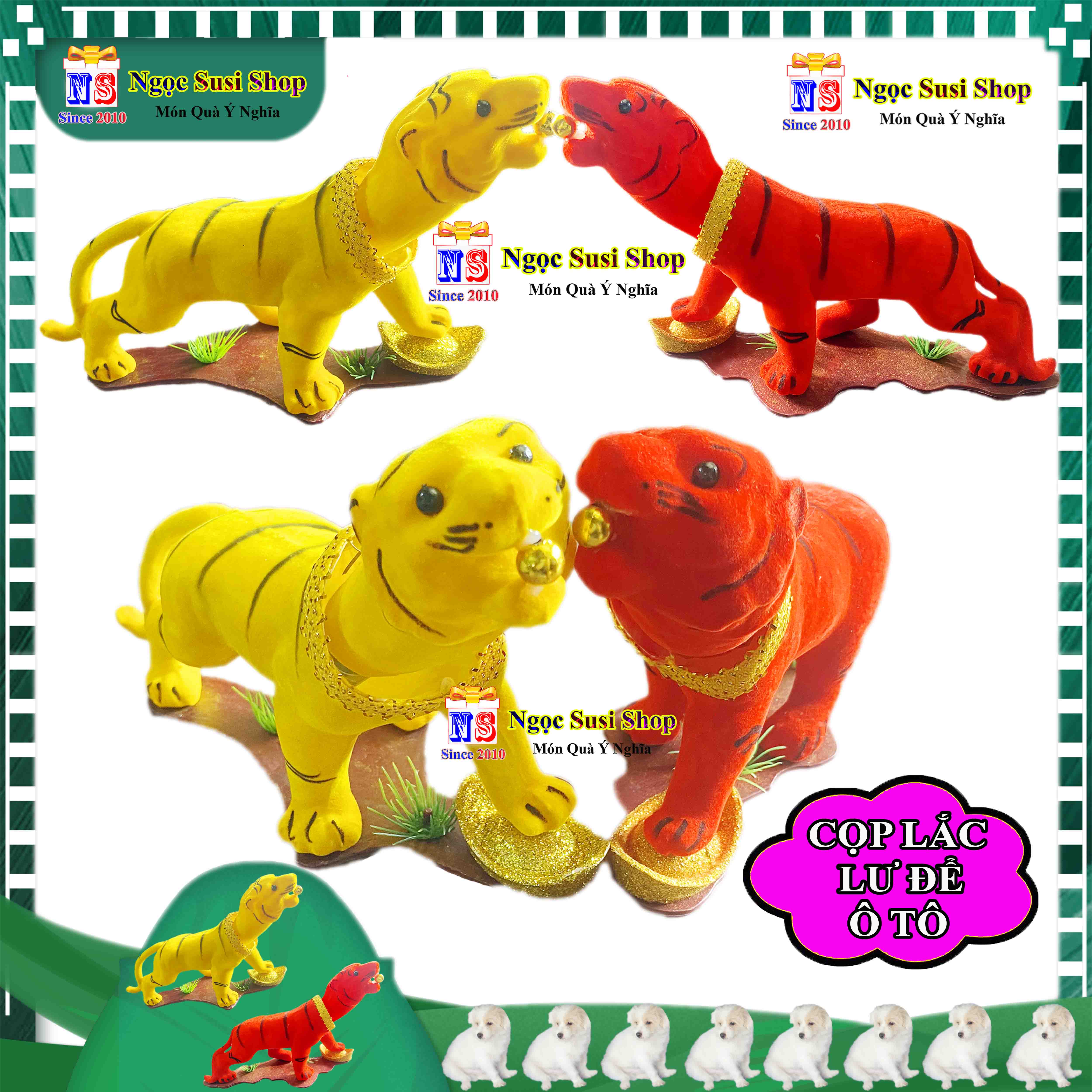 CON CỌP ĐỂ TAPLO Ô TÔ XE HƠI LẮC LƯ ĐẦU TRANG TRÍ PHONG THỦY - CON HỔ ĐỂ Ô TÔ PHONG THỦY