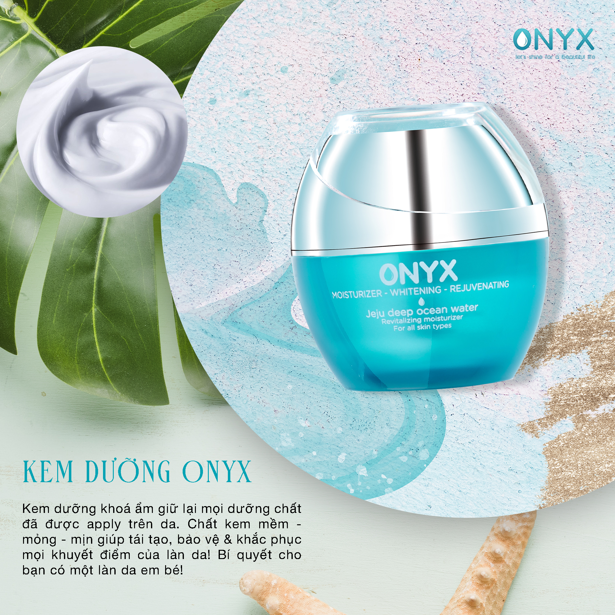 Kem Dưỡng ONYX Dưỡng Ẩm Làm Sáng Và Ngăn Ngừa Lão Hóa Da MOISTURIZER WHITENING REJUVENATING 40ml 