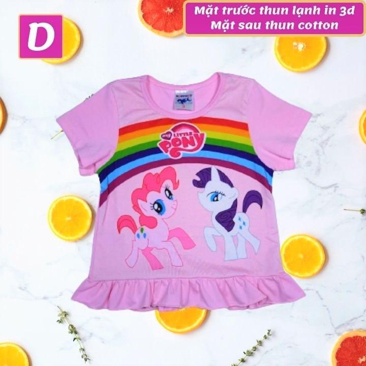 Đồ bộ bé gái lửng tà xòe hình Pony từ 10-42kg - chất liệu thun cotton - Giặt không vỡ hình- Hương Nhiên
