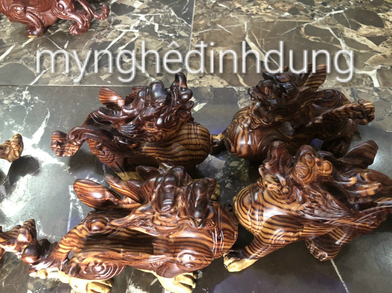 Cặp tỳ hưu hút tài lộc bằng gỗ trắc kt 20×12×8cm