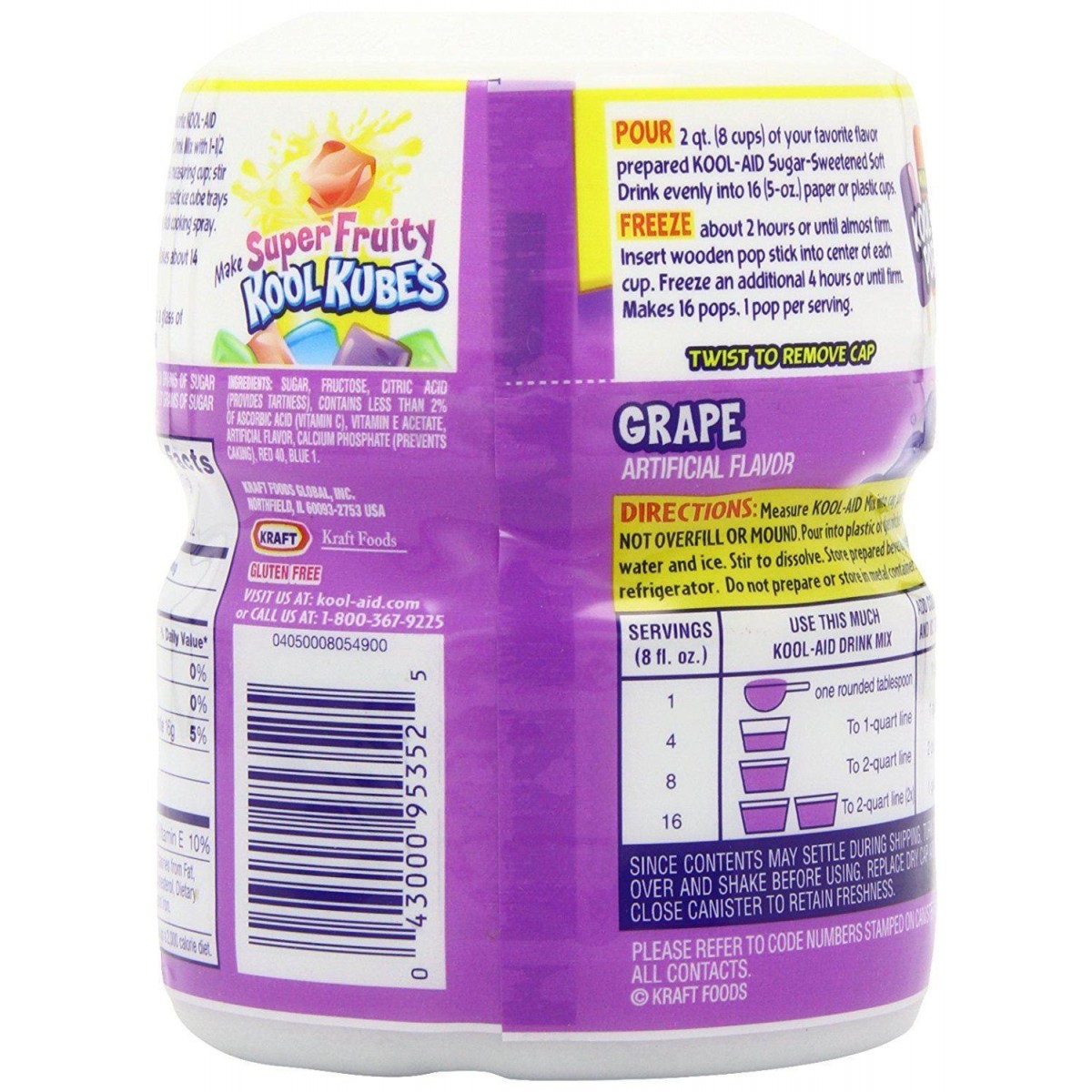 Bột Trái Cây Hòa Tan Hương Nho Tự Nhiên Hiệu Kraft Heinz Kool-Aid Grape ( Nhập khẩu chính hãng Mỹ) 538g