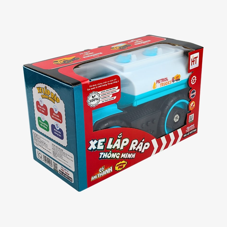 Đồ Chơi Xe Lắp Ráp Thông Minh Có Âm Thanh Vui Nhộn Xe Ben, Xe Bồn Hàng Việt Nam