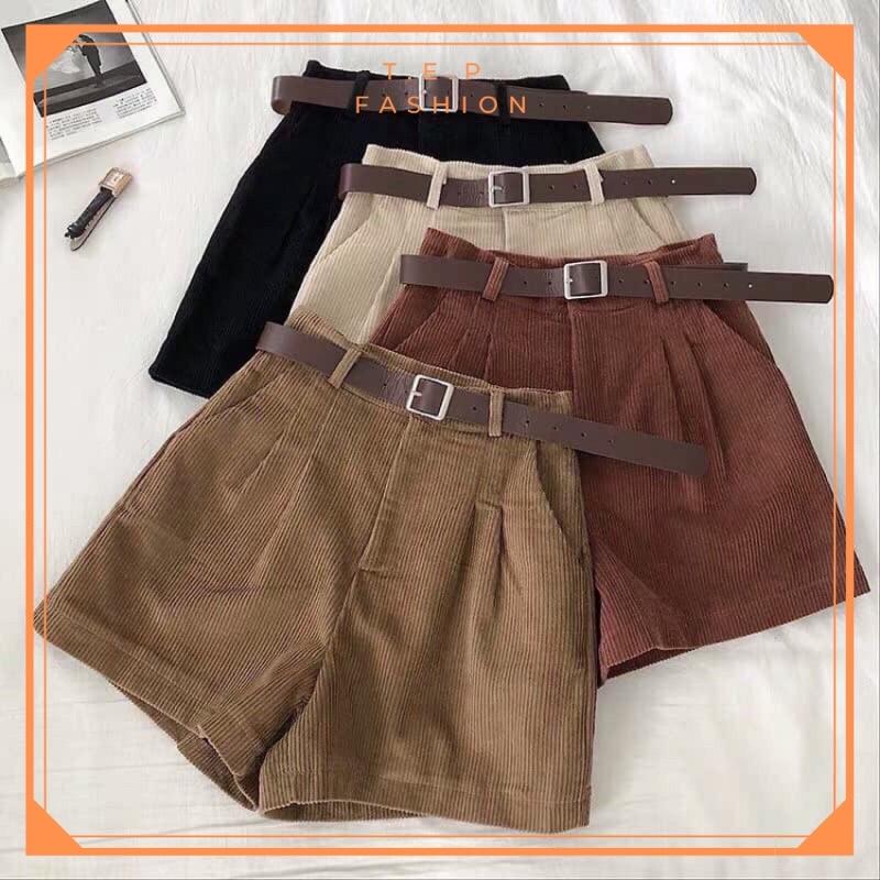 Quần Short Lưng Cao Vải Nhung Thời Trang Cá Tính Cho Nữ Tep Fashion QSHORT-NHUNG01