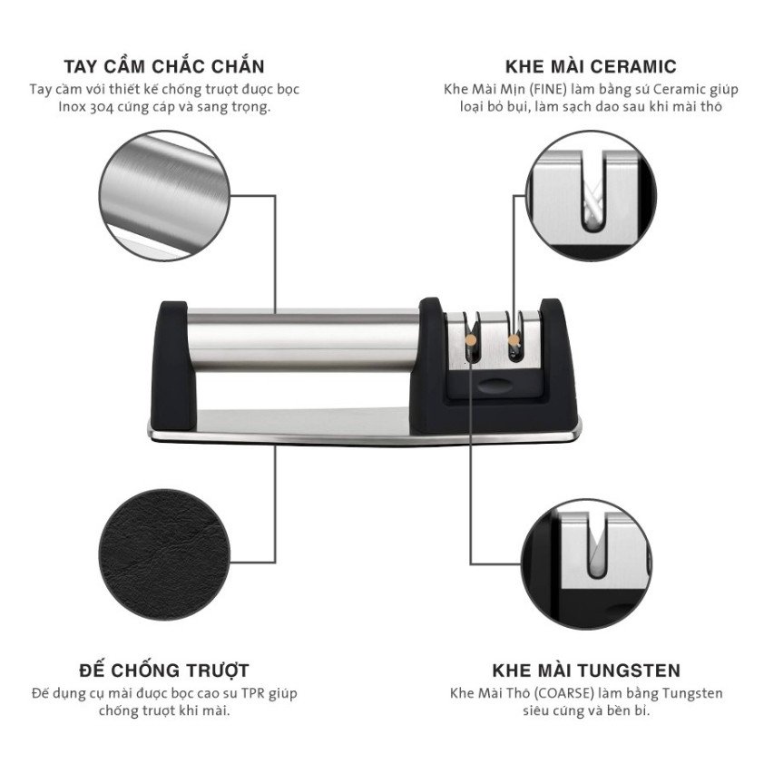 Dụng Cụ Mài Dao 2 Khe Wolfram Germany Cầm Tay Cao Cấp - Home and Garden