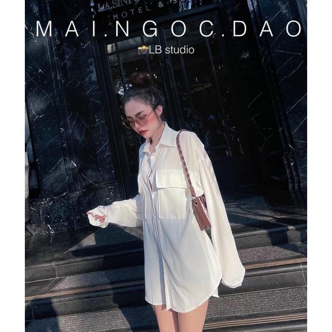 Áo sơ mi đũi 2 túi hộp oversize 3 màu