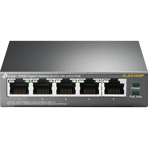 Switch TP-Link 4-Port PoE with 5-Port Gigabit Desktop TL-SG1005P - Hàng chính hãng