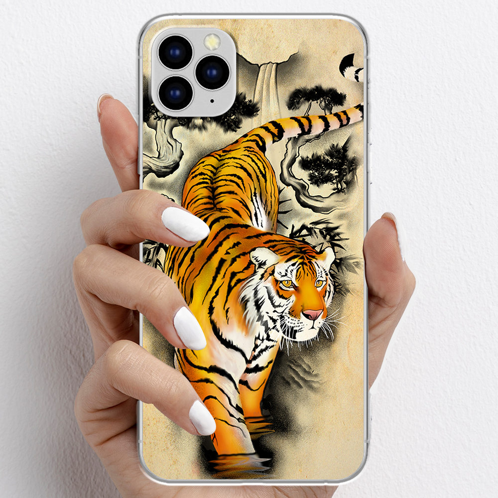 Ốp lưng cho iPhone 11 Pro, iPhone 11 Promax nhựa TPU mẫu Cọp tranh vẽ