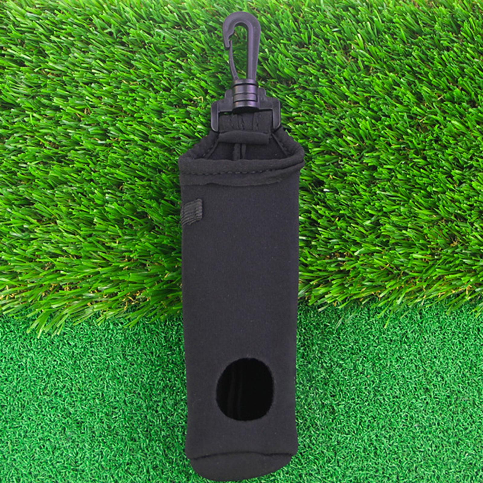 Golf Ball with Hook for 3 Golf Ball 3 Tees Waist Pouch Black Bag