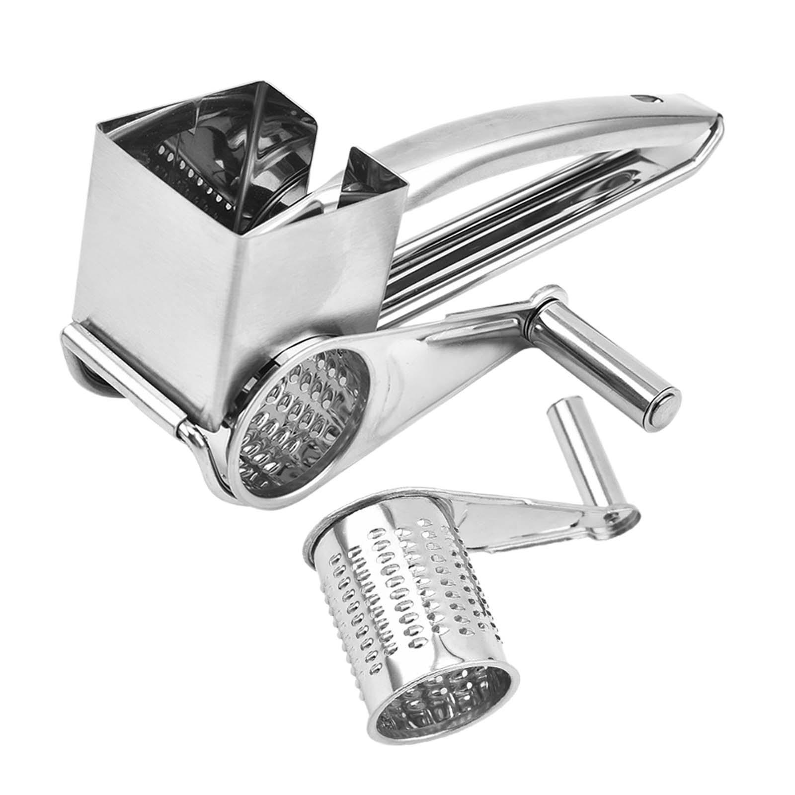 Rotary Shredder Cutter Stainless Steel with Drum Blade Hand Cranked Handheld Cheese Cutter for Spice Vegetables