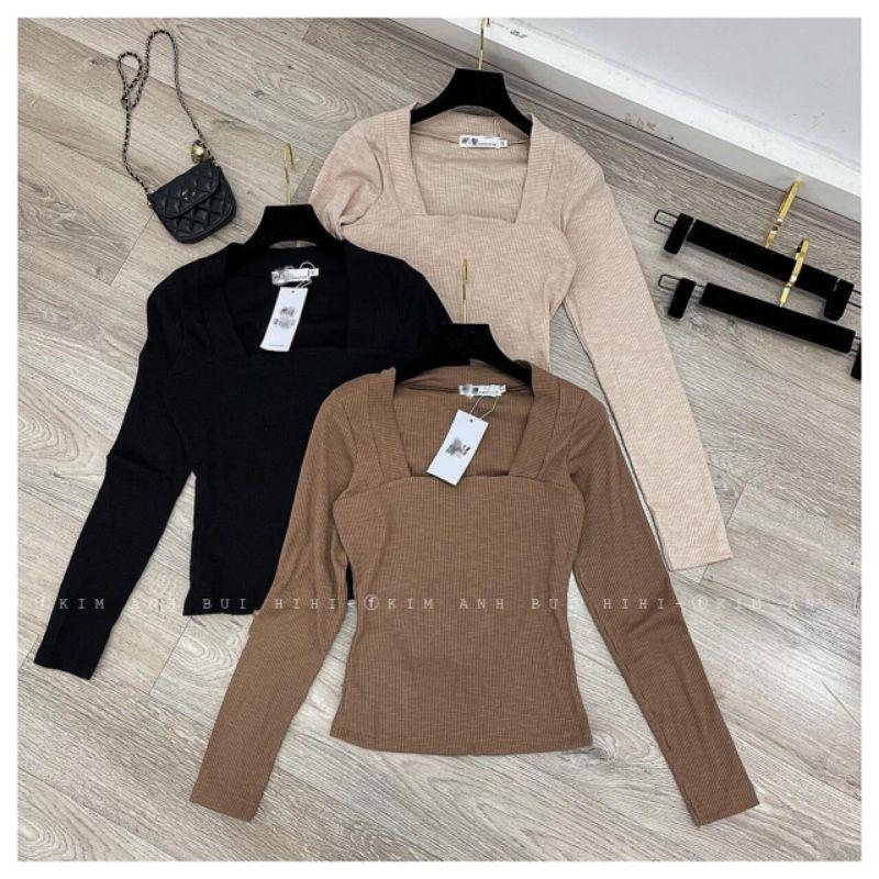 Áo cổ vuông tay dài fom dài