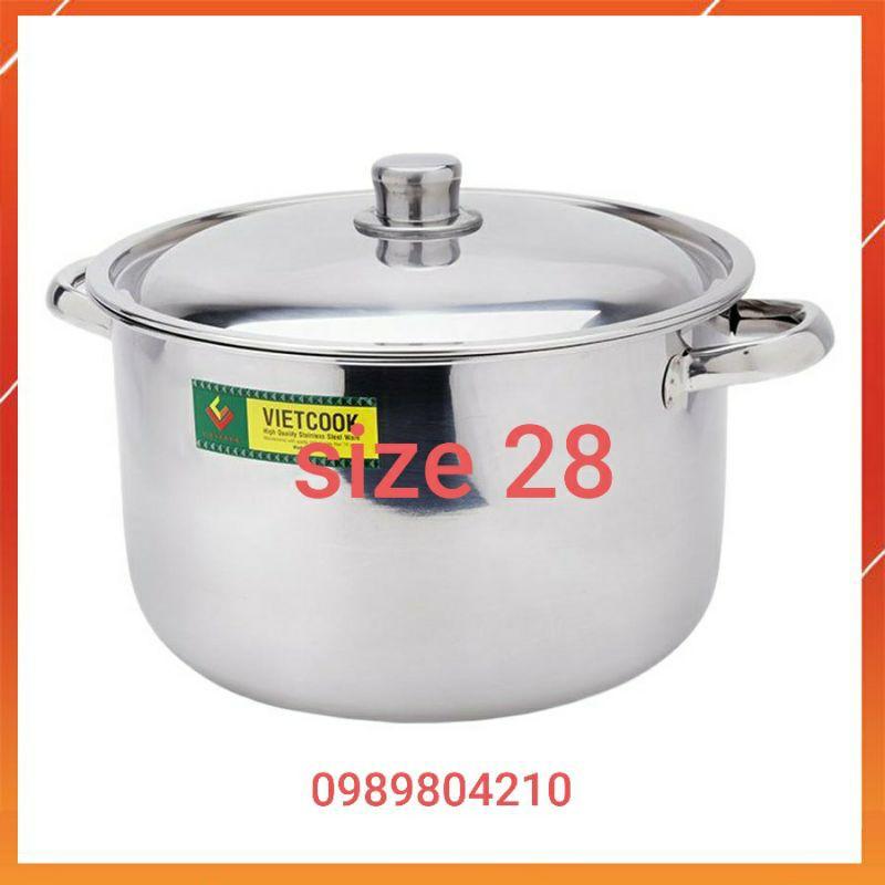 Nồi luộc gà inox  size 28 cm ,nồi inox size 28 cm ,nồi bếp từ ,ga,hồng ngoại,nồi 12 lit