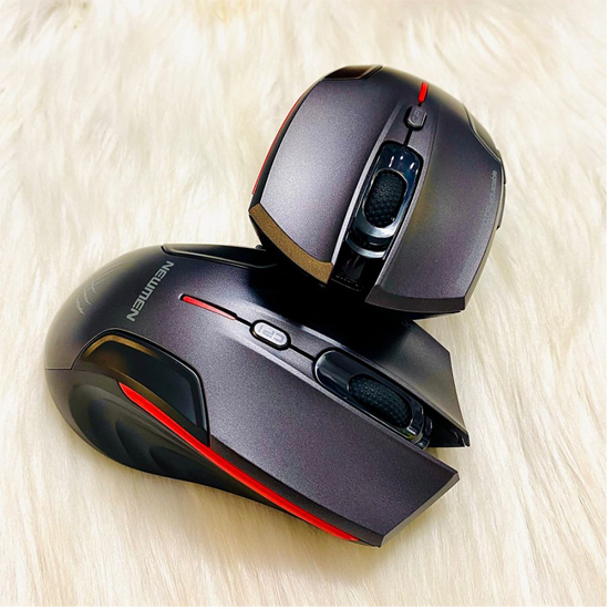 Chuột máy tính không dây Garming Newmen D500 (Dual Mode BT5.0 &amp; 2.4 Ghz) - Xám-Đen - Hàng chính hãng