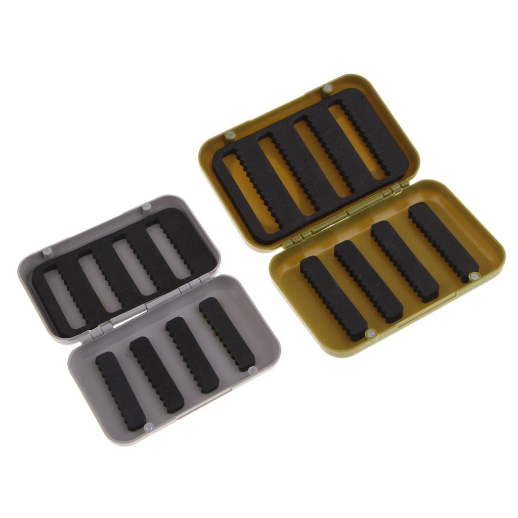 2PCS Dual Sides Fly Box Fishing  Boxes Easy-grip Foam Insert Case