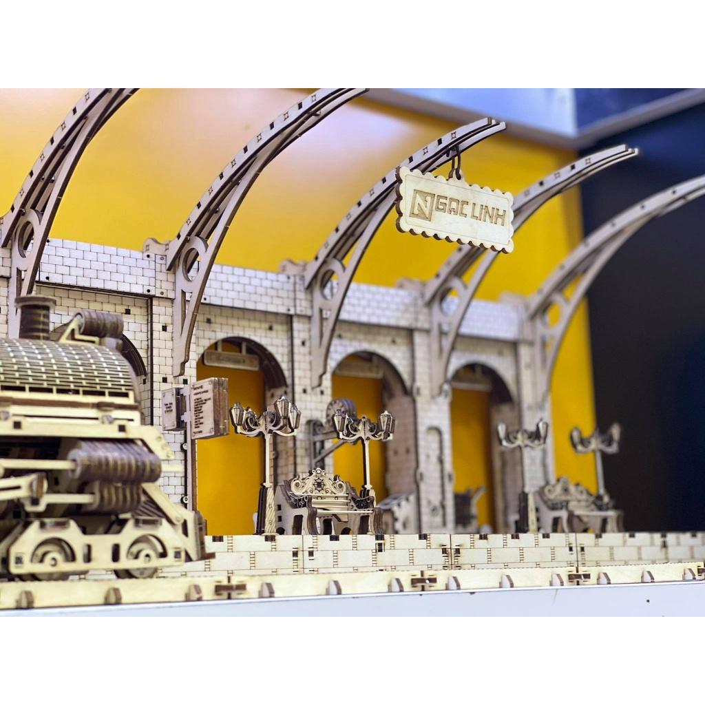 Harry Potter Mô hình Lắp ráp tàu tốc hành Hogwarts - Mô hình gỗ chuyển động trang trí , quà tặng mới