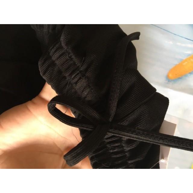 Quần culottes dáng dài cạp chun gân tăm nhiều màu