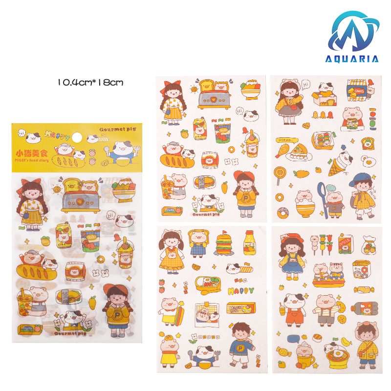 Set 4 Tấm Sticker Xinh Dễ Thương Hình Dán Cute Stickers Trang Trí Sổ Tay Dán Mũ Bảo Hiểm điện thoại siêu đẹp