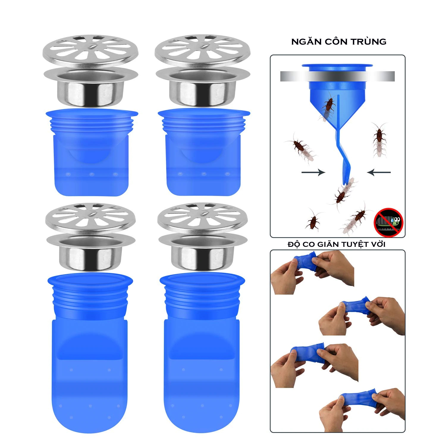 Silicone thoát sàn chống mùi, ngăn côn trùng vi khuẩn chui lên lắp thoát sàn Nhà tắm, ống xả nước máy giặt, chậu rửa mặt - Phiên bản nâng cấp thế hệ 2 - Model S121 - Xuất xứ: Hàn Quốc