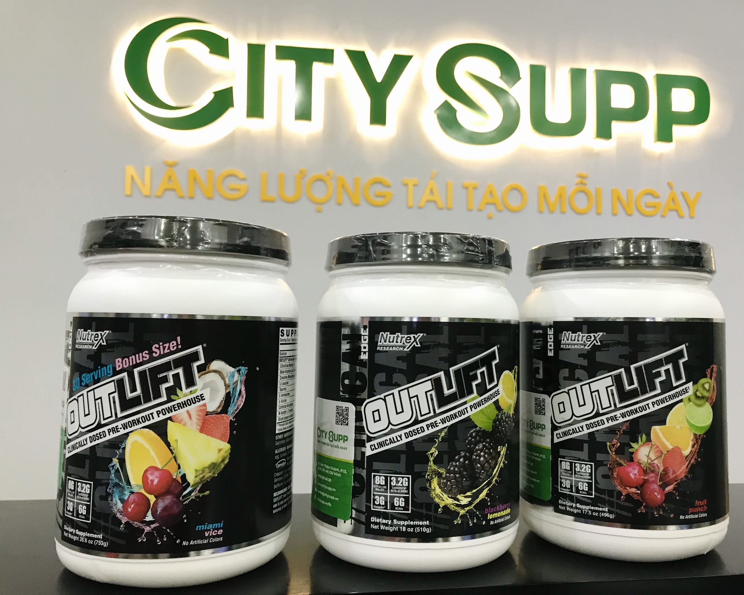 Nutrex Outlift Pre-Workout 30 Liều, Tăng Sức Mạnh Sức Bền, Năng Lượng Trước Tập, Citrulline, BCAA, Creatine, Beta-Alanine, Taurine