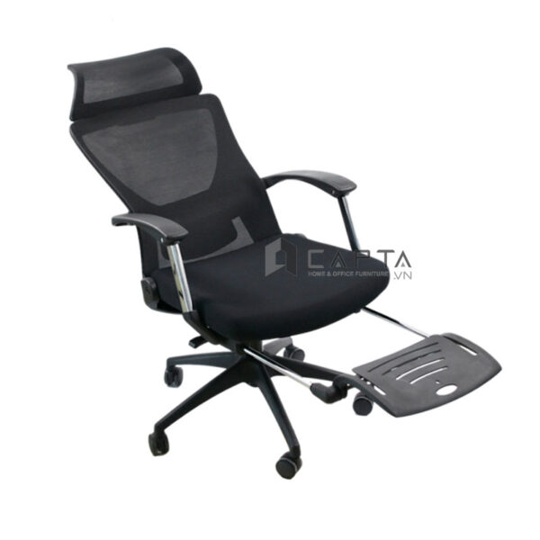 Ghế xoay làm việc có gác chân ngả lưng nghỉ trưa màu đen CR4307-M Nội thất Capta