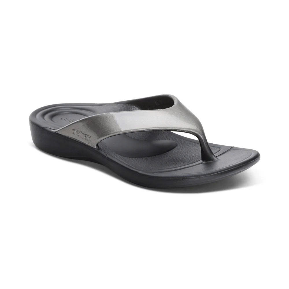 Dép xỏ ngón sức khỏe nữ Aetrex Maui Pewter