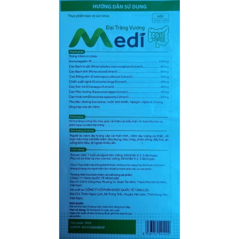 ĐẠI TRÀNG VƯƠNG MEDI - Hộp 14 gói x 10ml