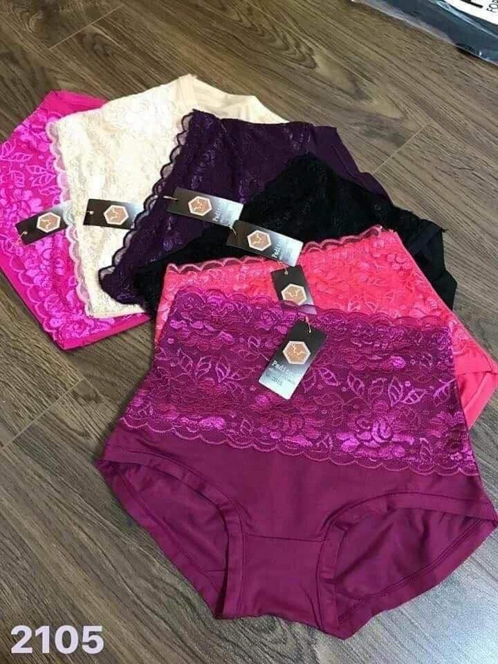 Quần lót nữ cotton phối ren cạp cao gen bụng cho người béo dưới 75kg
