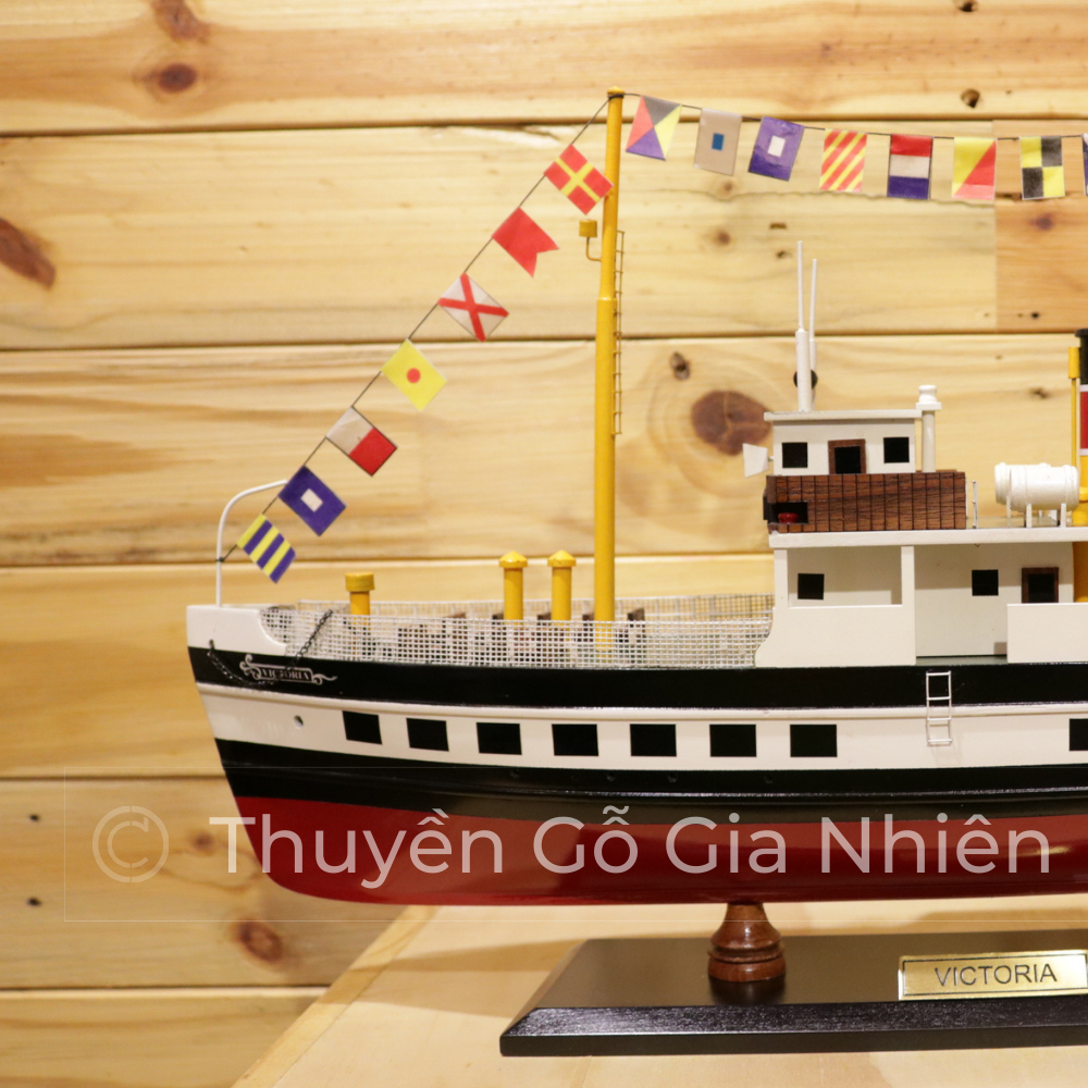 (Giá xưởng/Ảnh thật) Mô Hình Thuyền Gỗ Phong Thủy Gia Nhiên, Thuyền Du Lịch Gỗ VICTORIA, Dài 50cm, Thuyền Trang Trí Xuất Khẩu Chất Lượng Cao