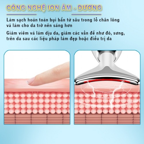 Máy Massage Nâng Cơ Làm Trẻ Hóa Da Mặt, Cổ Nikio NK-126 - Công Nghệ Điện Di EMS, Rung Nóng, Ion Và Ánh Sáng IPL