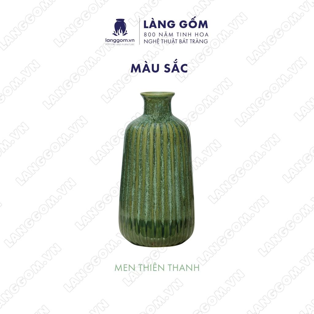 Bình hoa, lọ hoa Gốm sứ Bát Tràng cao cấp lá dứa dùng làm quà tặng, trang trí - Làng Gốm Bát Tràng