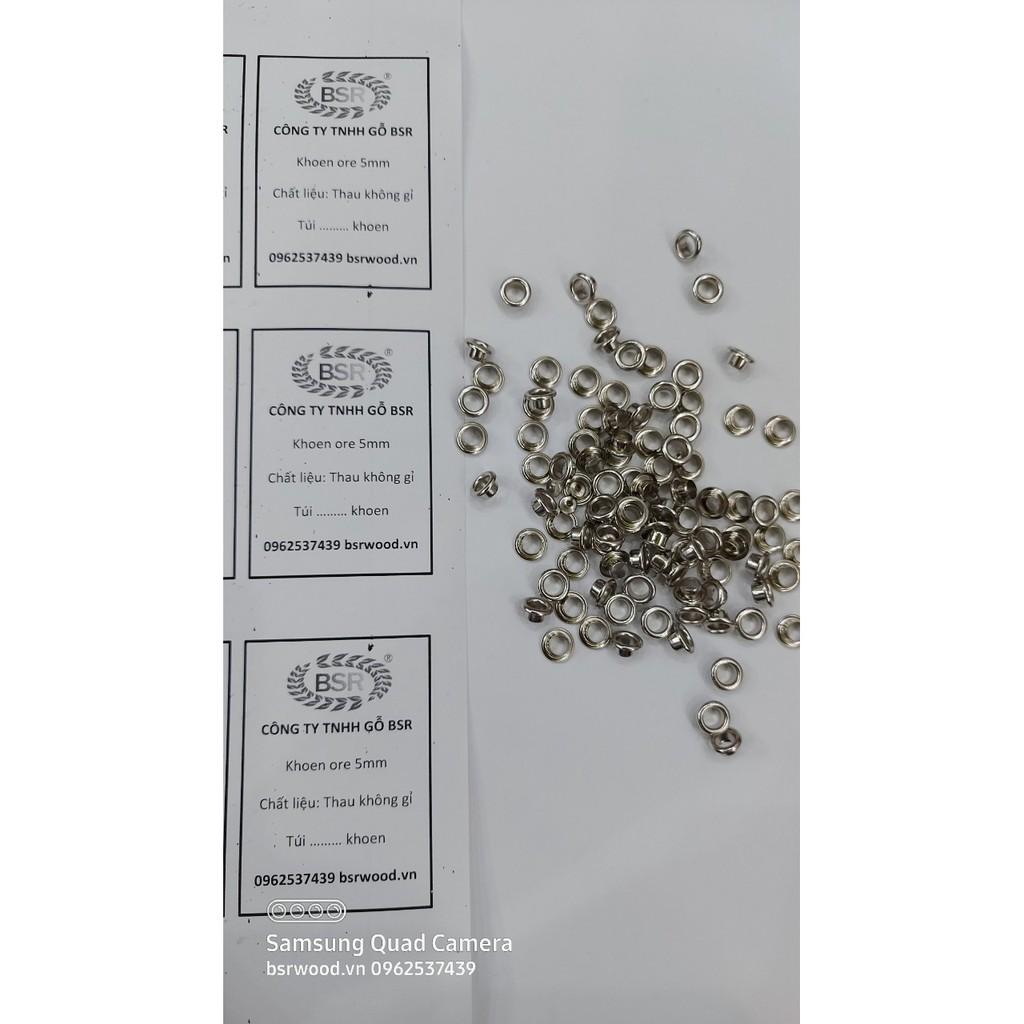 Khoen ore 5mm Bằng Thau không gỉ Khuy mắt cáo bấm vải Phụ liệu may mặc cao cấp