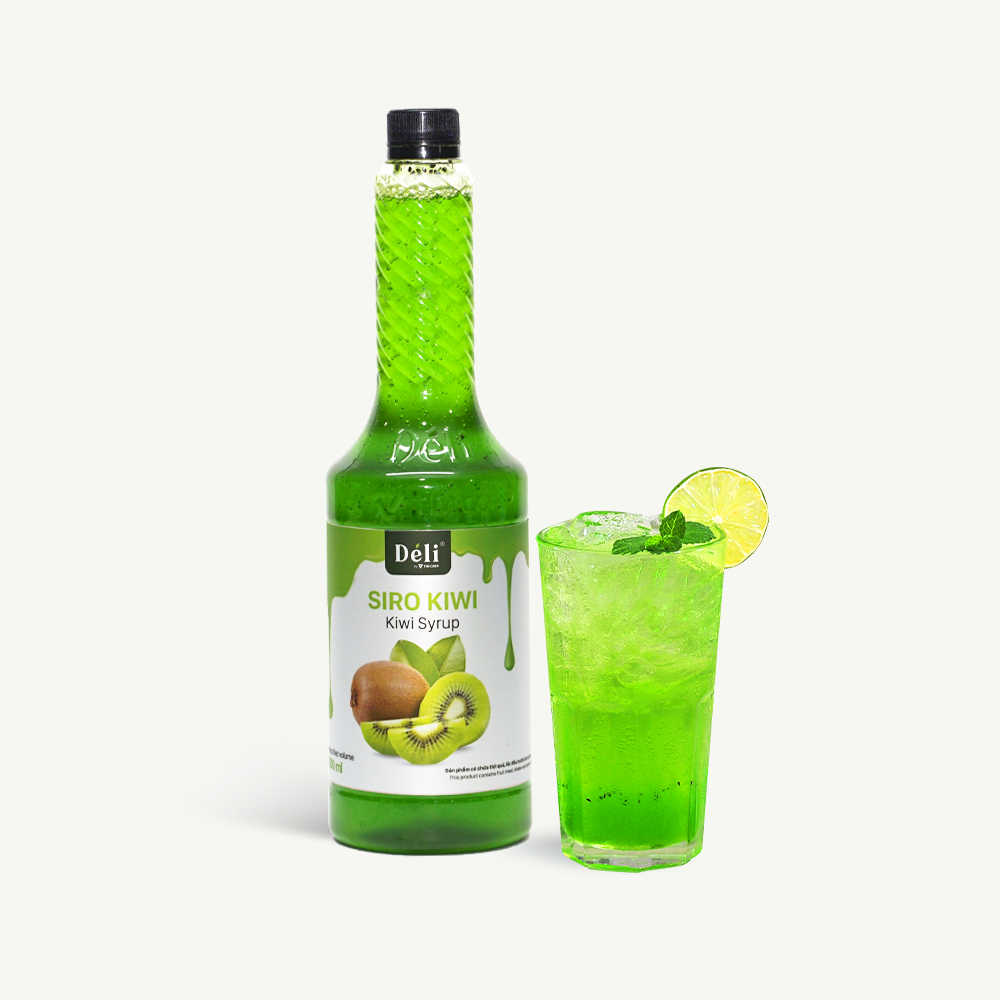 Siro kiwi Déli - 1 lít - đậm đặc, chuyên dùng pha chế trà trái cây, soda