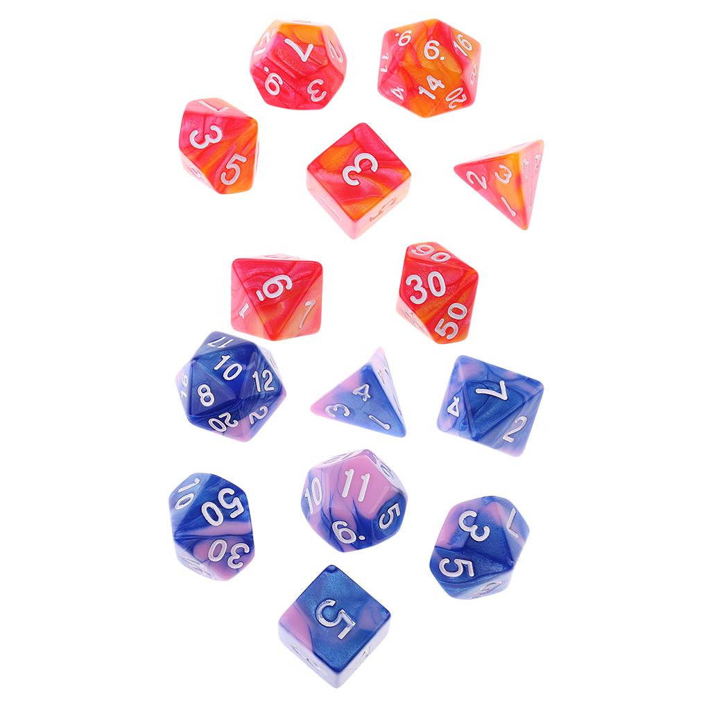 14 PCS Đa Diện Xúc Xắc D3 D4 D6 D8 D10 D12 D20 Chết cho GAME NHẬP VAI DND Bàn Chơi Game